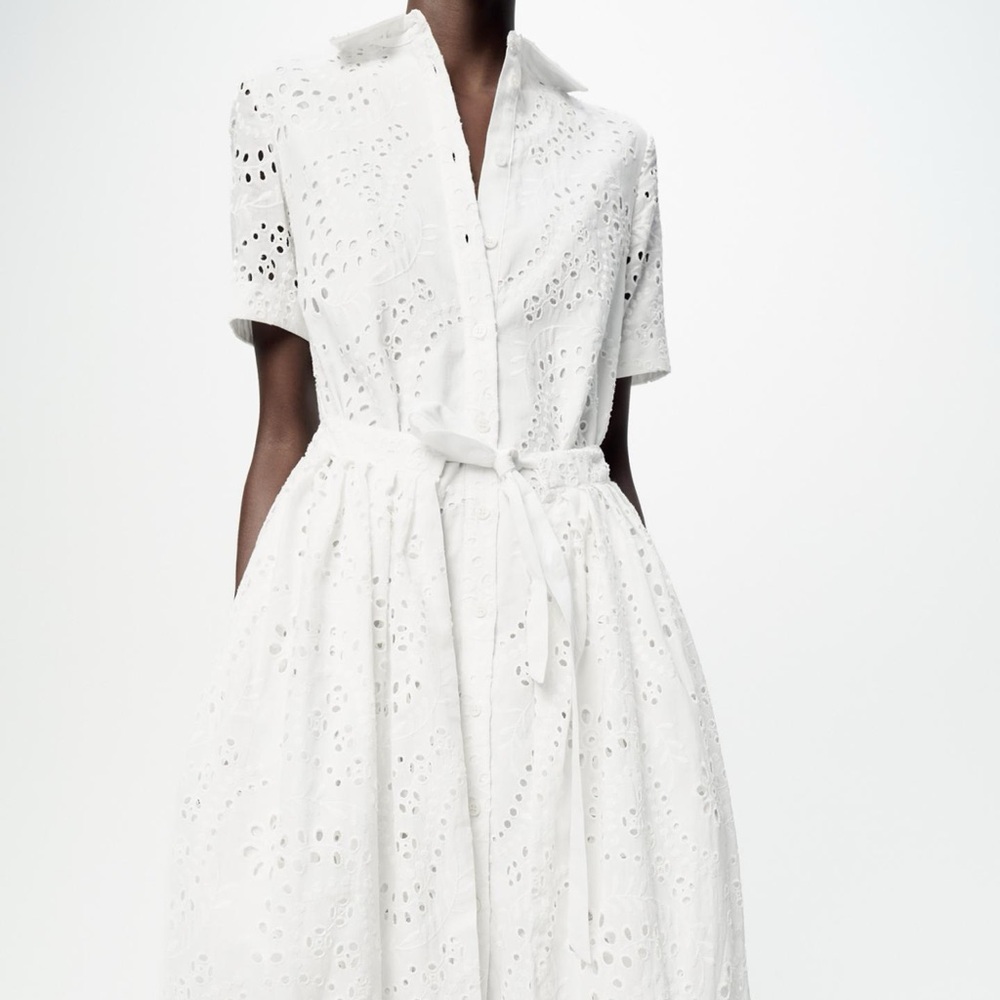 ZW collection embroidered shirt dress